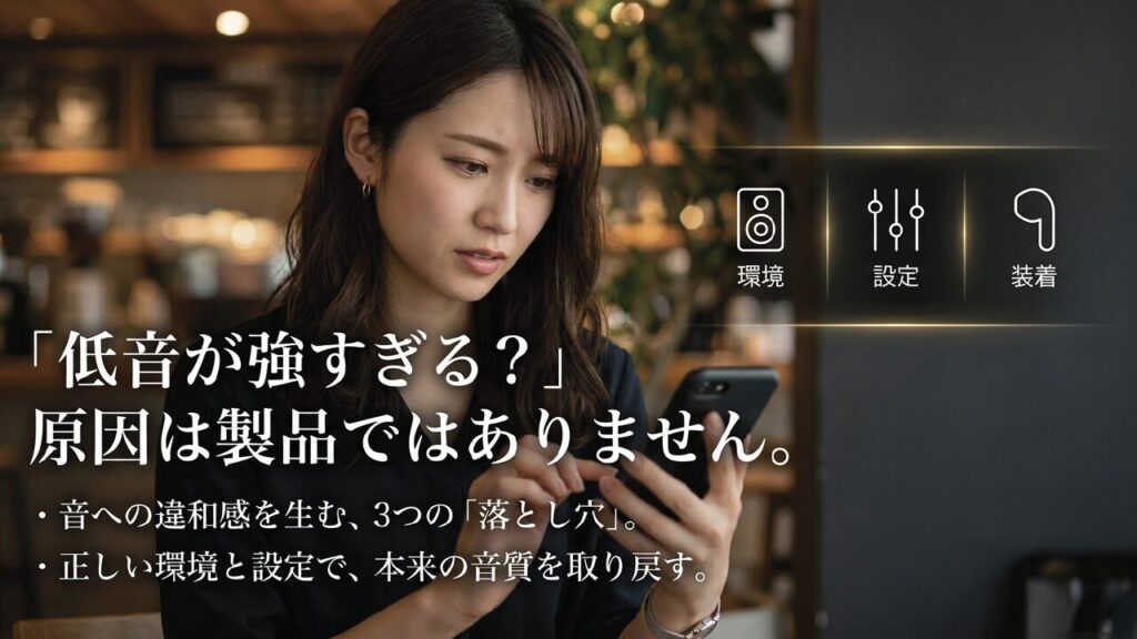 低音が強すぎる原因は製品ではなく環境・設定・装着の落とし穴にある