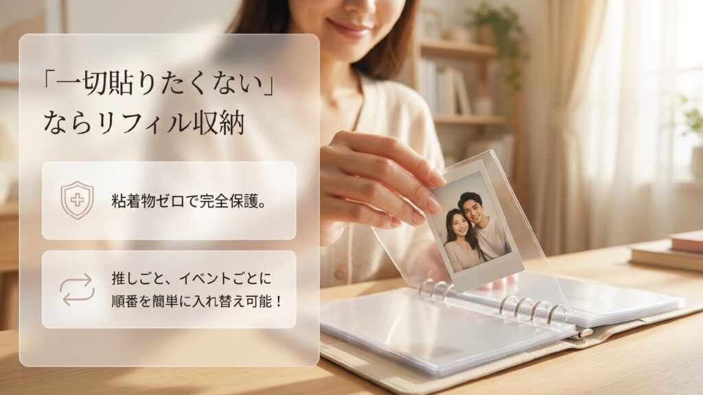 一切貼りたくない人向けのリフィル収納のメリット