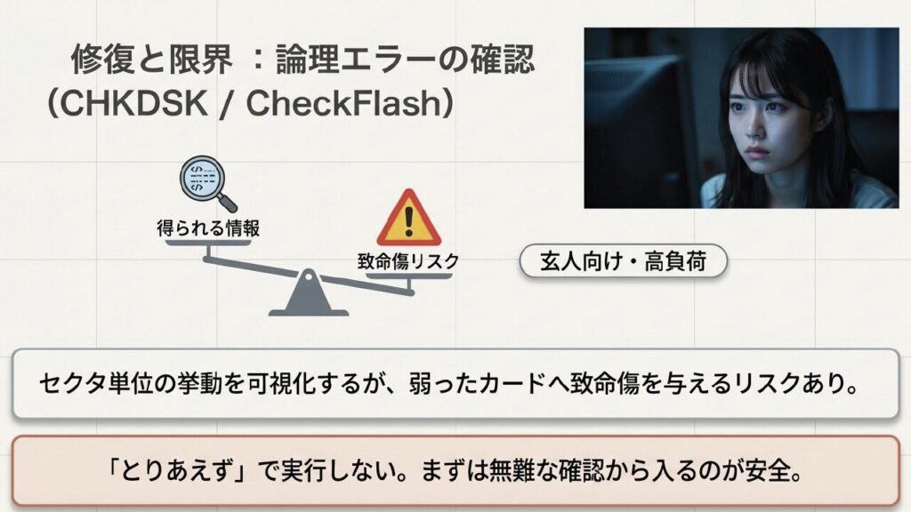 論理エラー確認ツールは得られる情報と致命傷リスクを天秤にかける