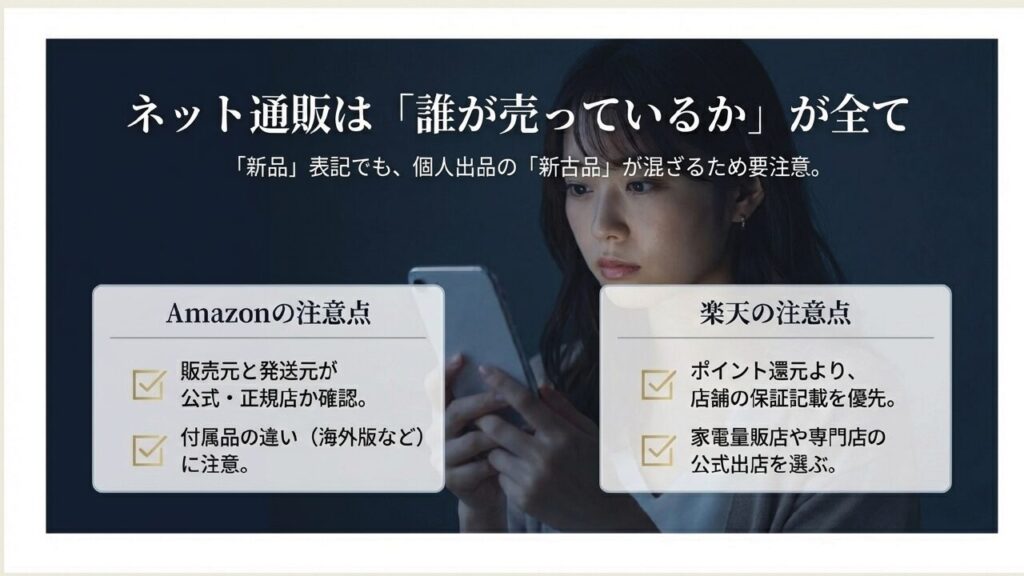 ネット通販で型落ちミラーレスを買う際の販売元の確認