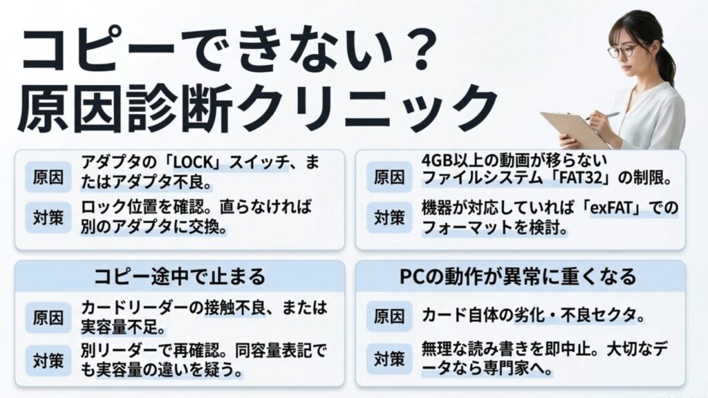 SDカードがコピーできない原因と診断クリニック