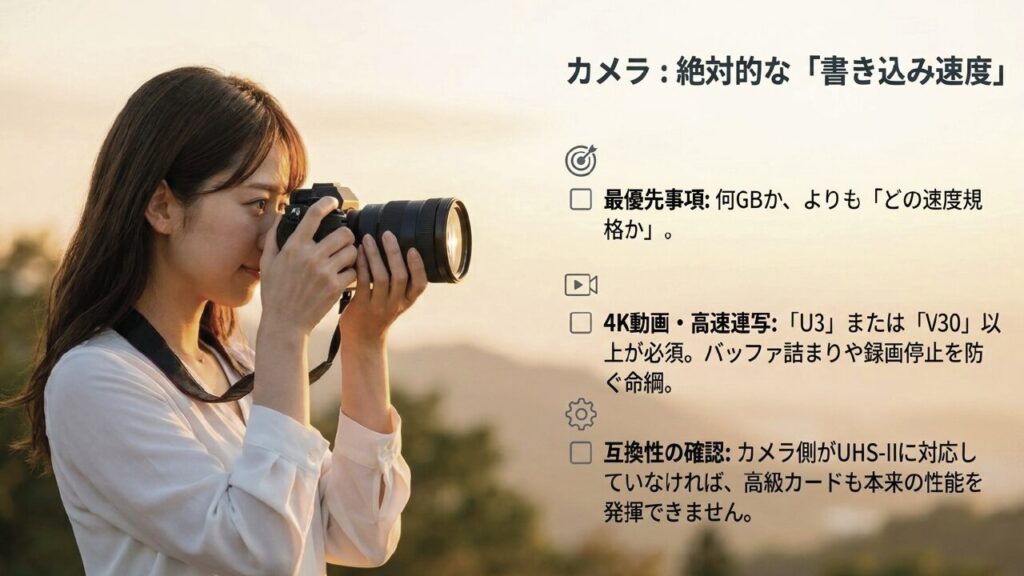 カメラ向けSDカードの選び方とV30規格