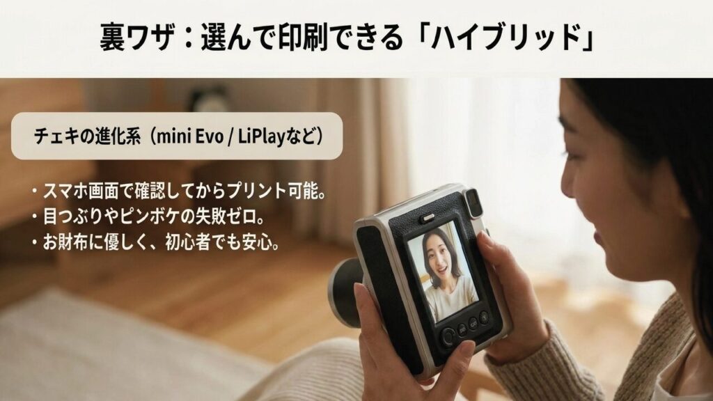 選んで印刷できるチェキのハイブリッドモデル