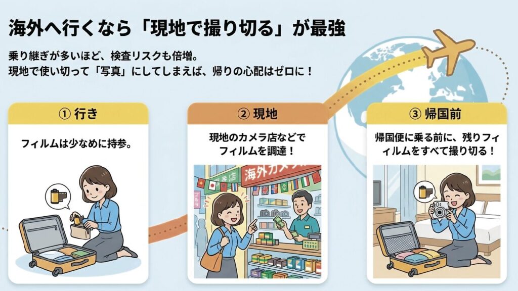 海外旅行では現地でフィルムを買い、帰国前にすべて撮り切るのがおすすめ