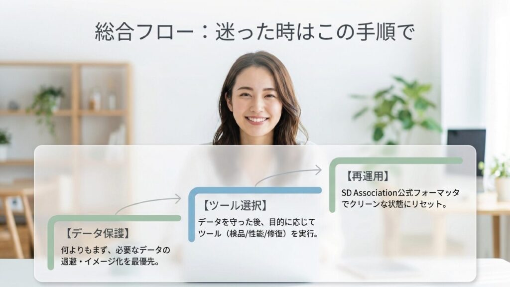 データ保護、ツール選択、再運用リセットの総合実践フロー