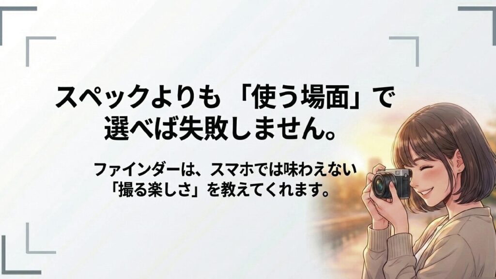 ファインダーで広がる撮影の楽しさ スペックより使う場面で選ぶ。ファインダーは撮る楽しさを教えてくれる