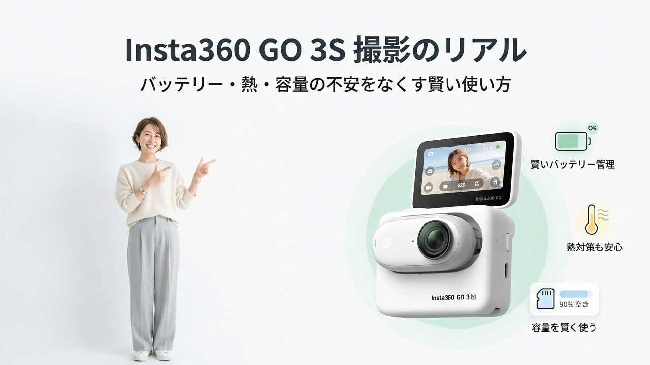 Insta360 GO 3sの撮影時間を伸ばす熱と容量の管理術
