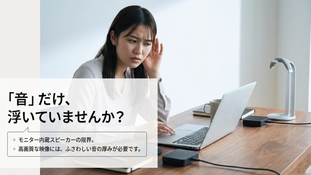 モニター内蔵スピーカーの音質と限界