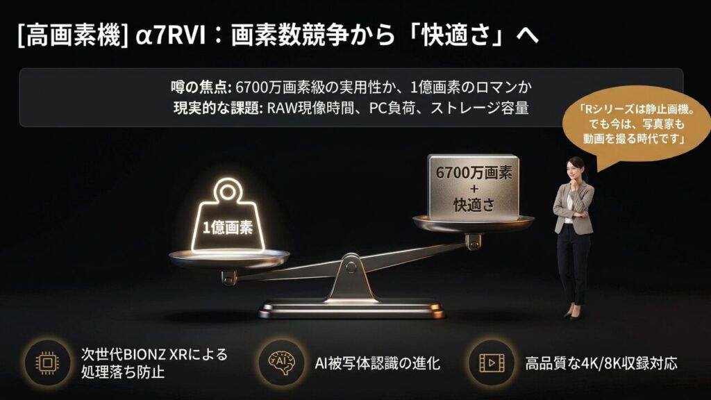 α7RVIの6700万画素や快適さ重視の噂まとめ