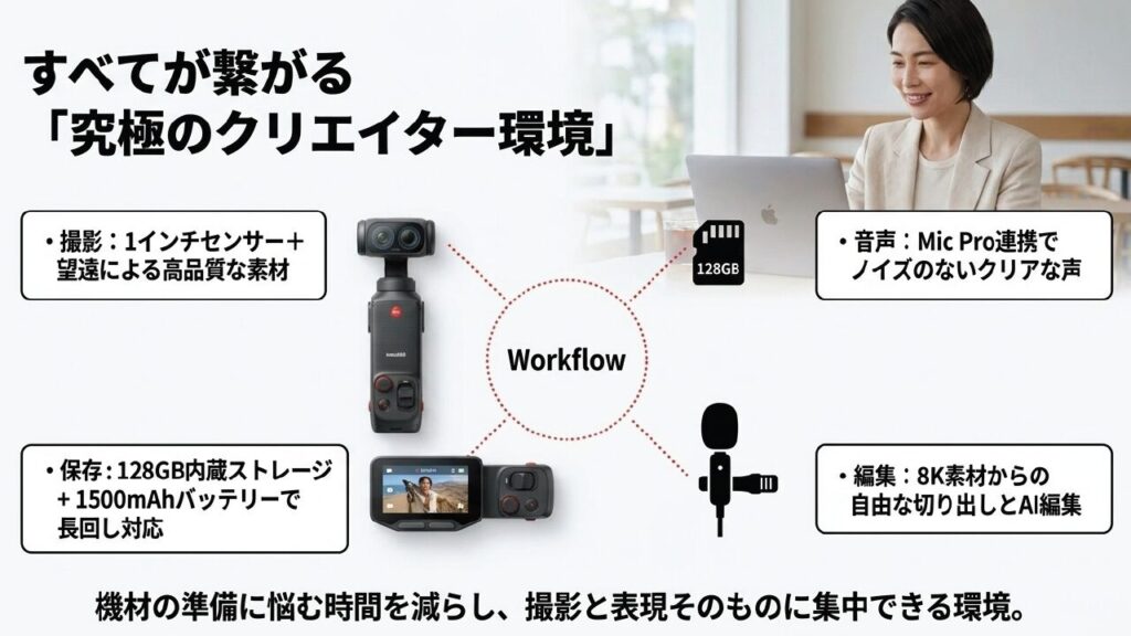究極のクリエイター環境 撮影、音声、保存、編集まで完結するクリエイター環境