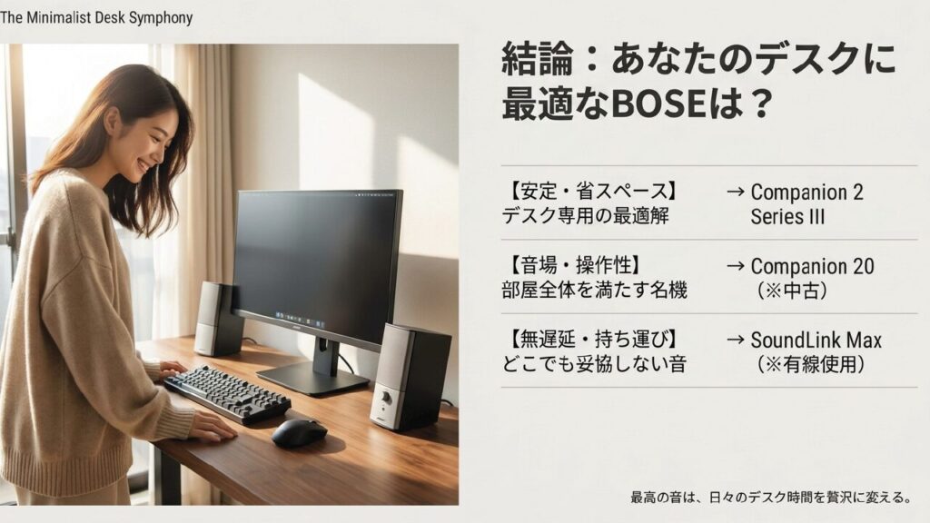 用途別おすすめPC用BOSEスピーカーのまとめ