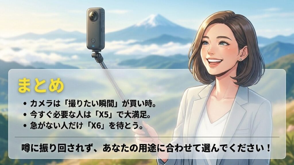 カメラは撮りたい瞬間が買い時。急がない人だけX6を待とうというまとめ