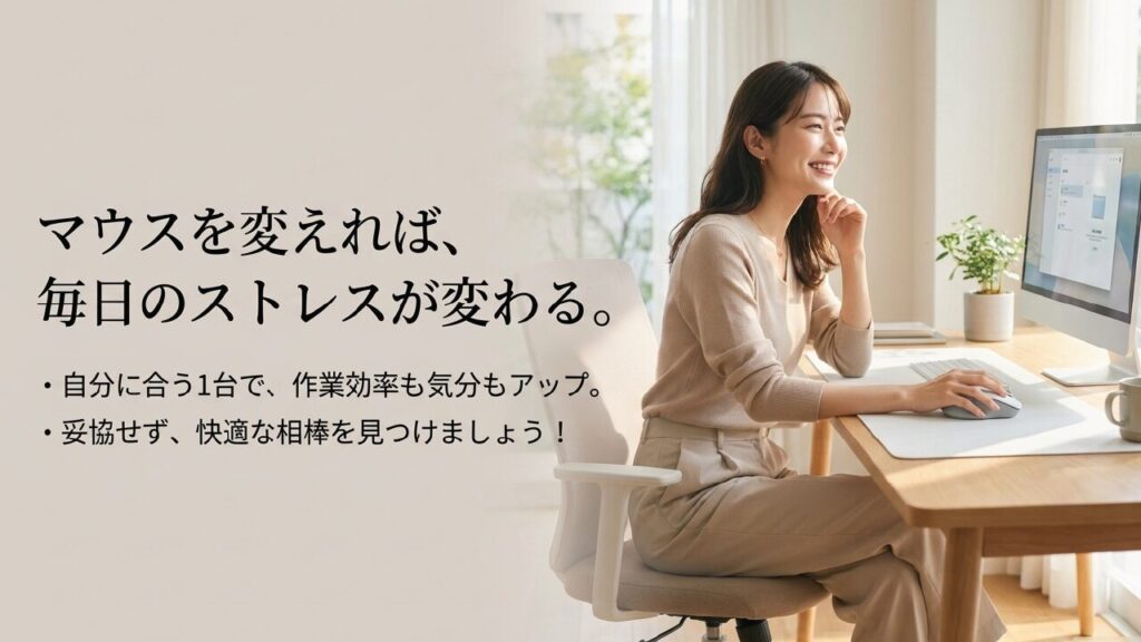 自分に合うワイヤレスマウスで快適な作業環境を