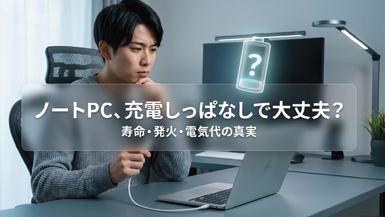 ノートPCの充電しっぱなしは大丈夫？バッテリー劣化を防ぐ設定