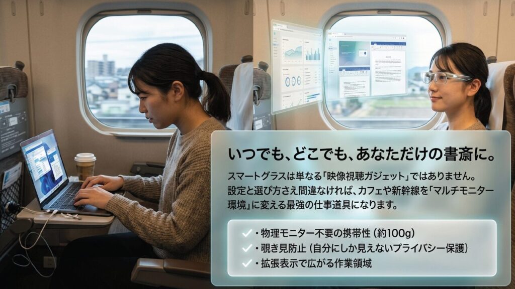 スマートグラスをマルチモニター環境にするメリット