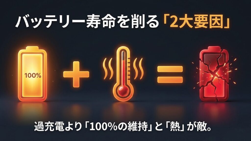 バッテリー寿命を削る2大要因は100%の維持と熱