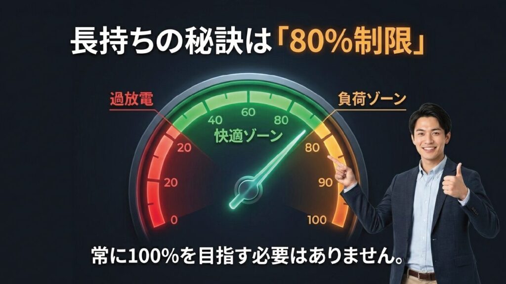長持ちの秘訣は80%制限。常に100%を目指す必要はありません
