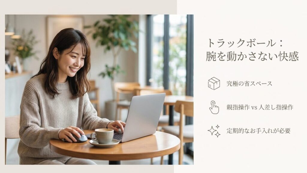 究極の省スペース トラックボールマウス