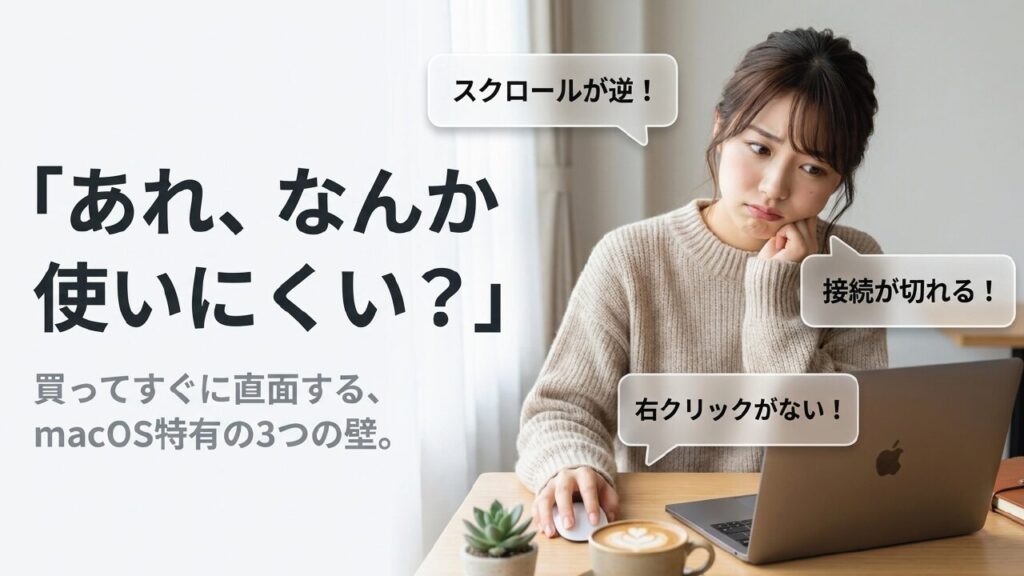 macOS特有の3つの壁 マウスを買ってすぐ直面する、スクロール逆、接続切れ、右クリックがないというmacOS特有の3つの壁
