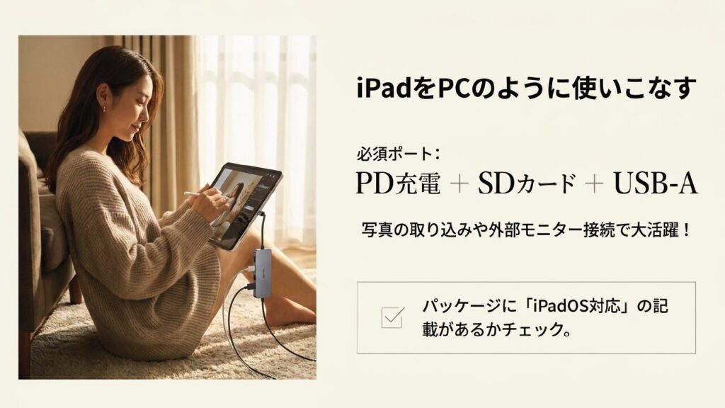 iPad対応ハブの選び方 iPadをPCのように使いこなす必須ポート