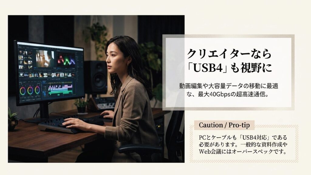 USB4対応ハブのメリット クリエイター向けUSB4対応ハブ