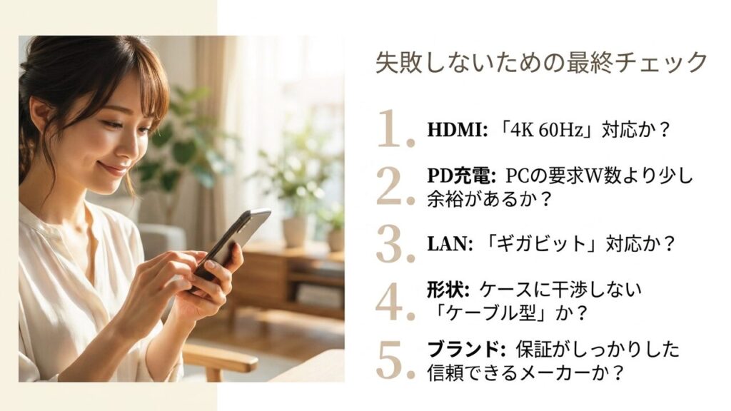 購入前の最終チェック 失敗しないための最終チェック5項目