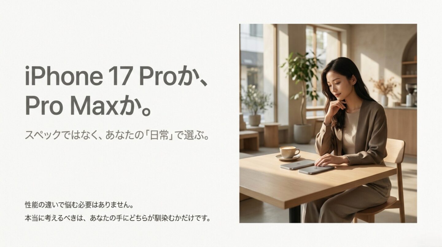iPhone 17 ProとPro Maxの選び方 iPhone 17 ProとPro Maxをスペックだけでなく日常の使い方から選ぶ比較ガイド