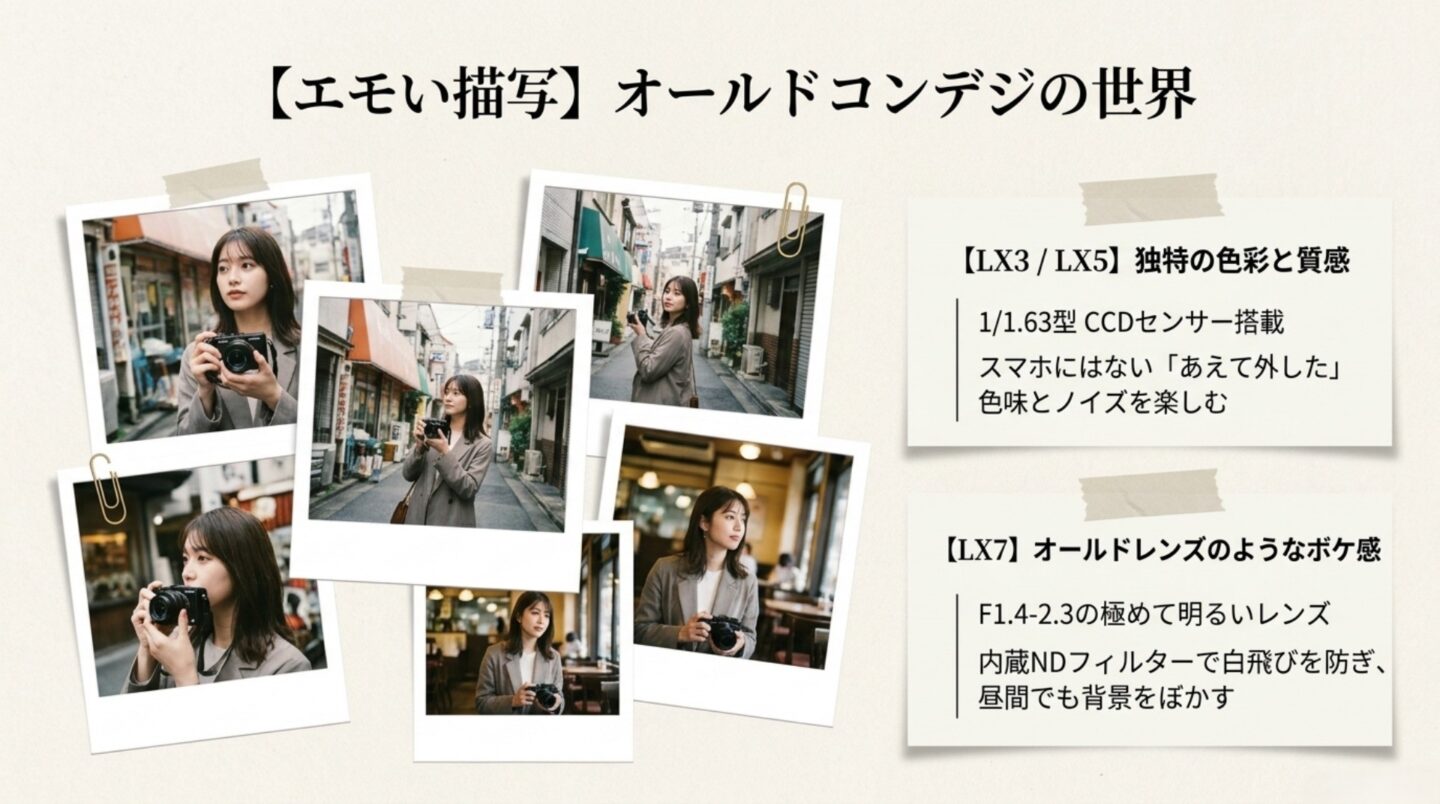 LUMIX LX3・LX5・LX7の色彩やボケを楽しむオールドコンデジの特徴