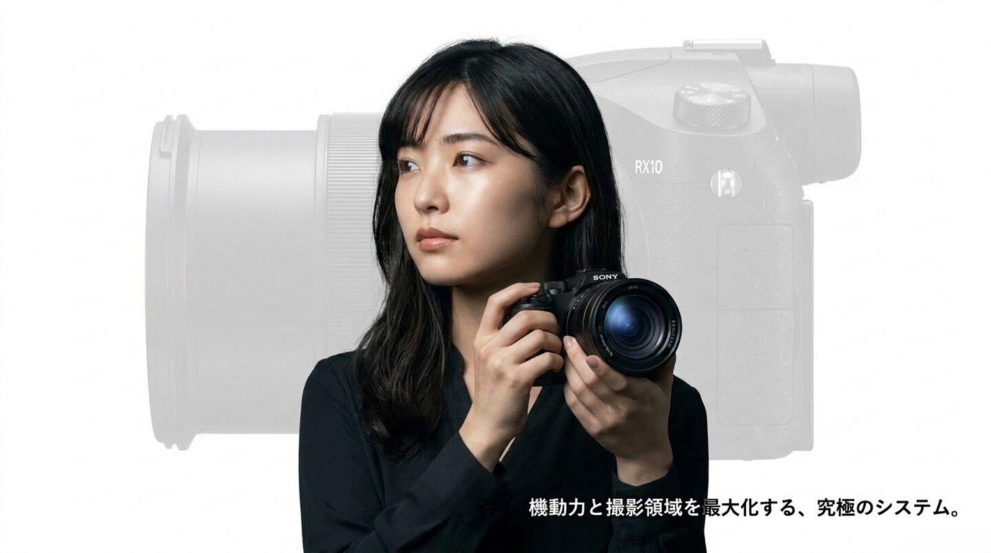 SONY RX10Vは機動力と撮影領域を最大化するカメラ SONY RX10Vが機動力と撮影領域を最大化するシステムであることを示す締め画像