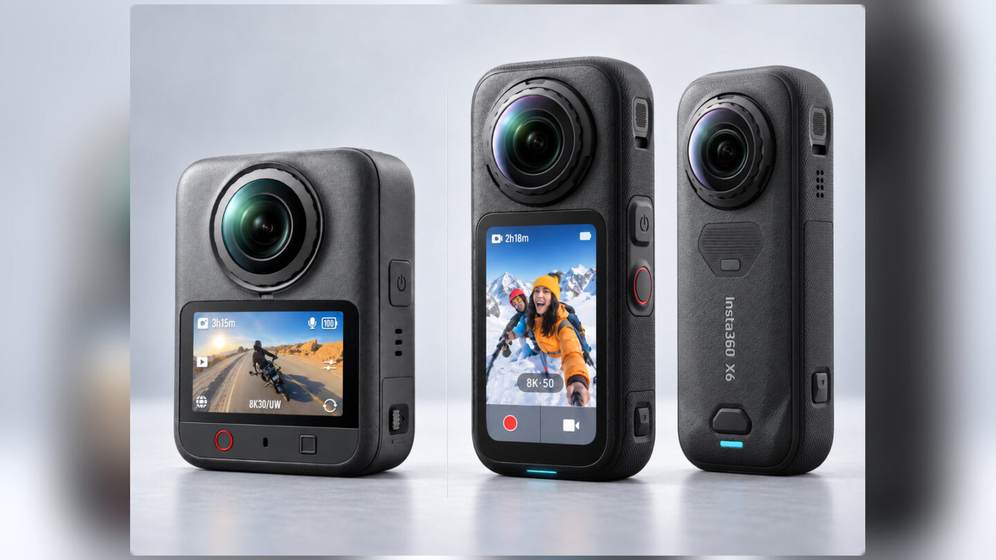 DJI Osmo 360 IIとInsta360 X6の外観・レンズ周りを複数角度から見せるイメージ