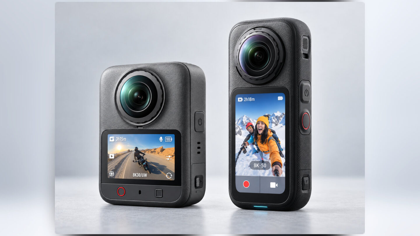 DJI Osmo 360 IIとInsta360 X6を並べた360度カメラ外観のイメージ