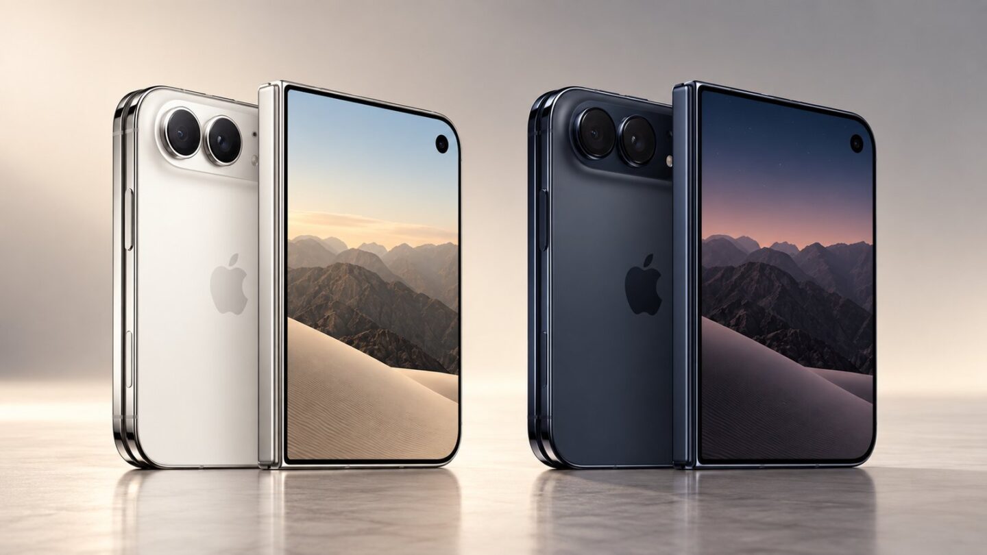 iPhone Duoのスターホワイトとナイトスカイを並べて比較したイメージ