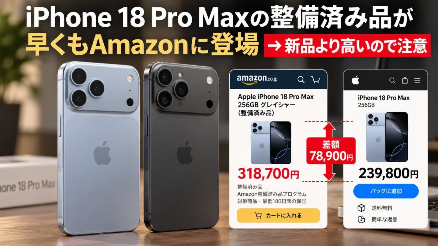 iPhone 18 Pro Max整備済み品のアイキャッチ