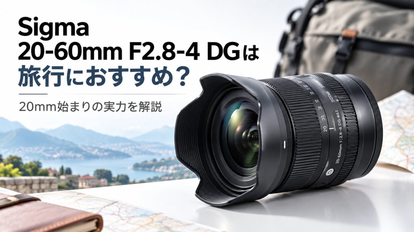 Sigma 20-60mm F2.8-4 DGの旅行での使いやすさと20mm始まりの魅力を解説するSnapGadgetの記事アイキャッチです。