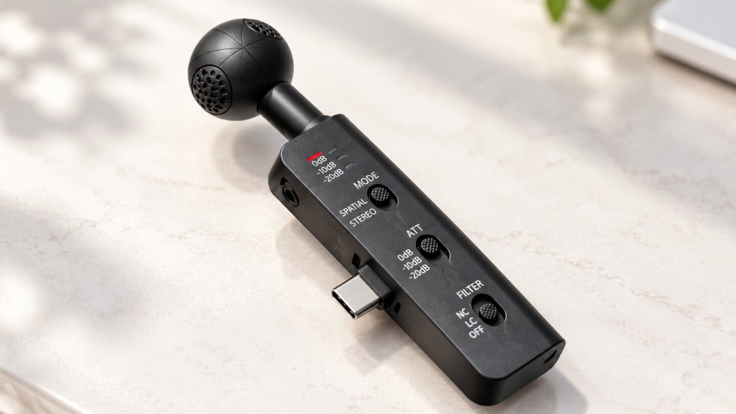 SONY ECM-AX10のMODE、ATT、FILTERスイッチを見やすくした製品イメージ